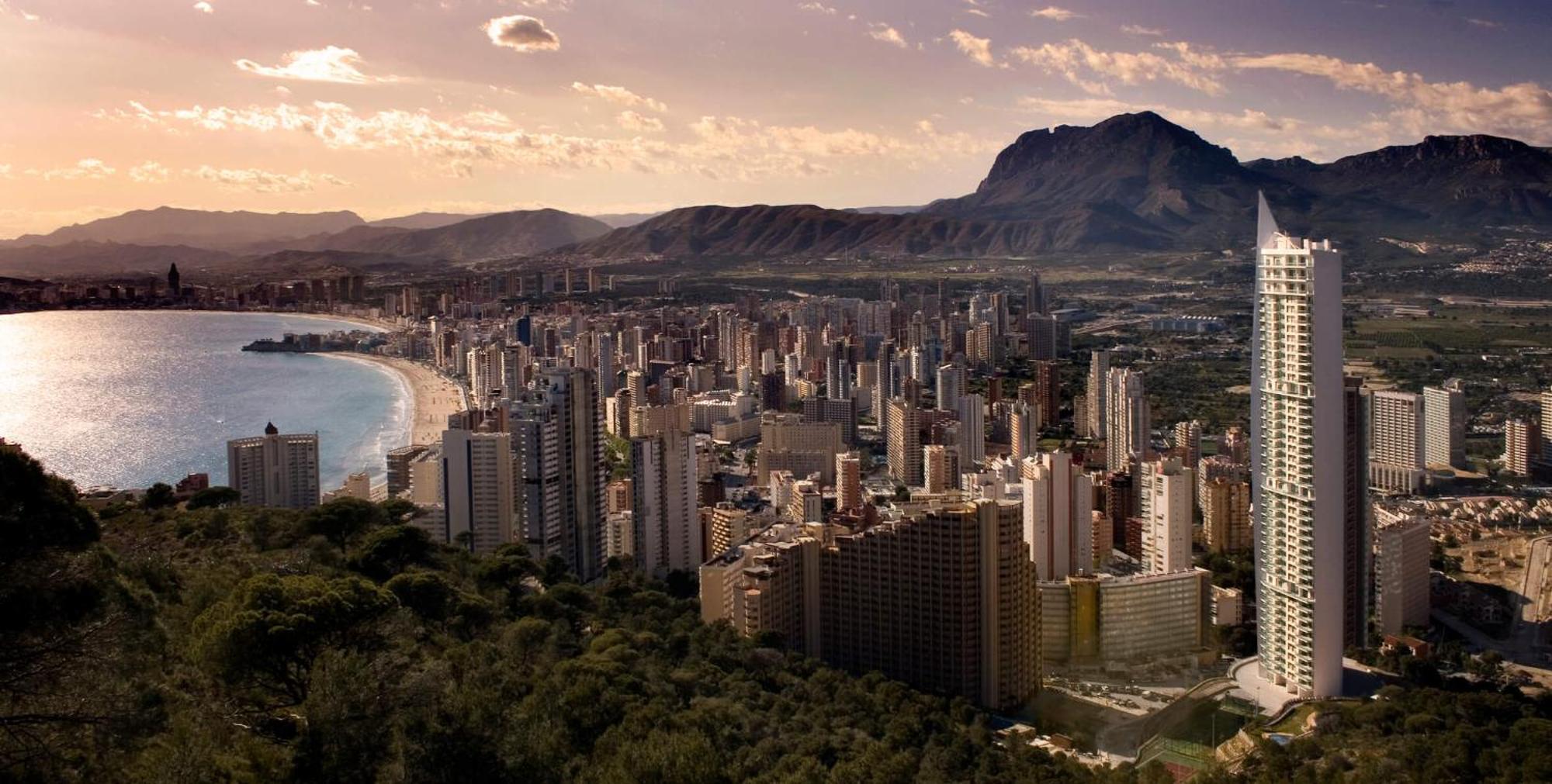ベニドルムSkyline 18 Terraza Privada Con Impresionantes Vistas Al Marアパートメント エクステリア 写真