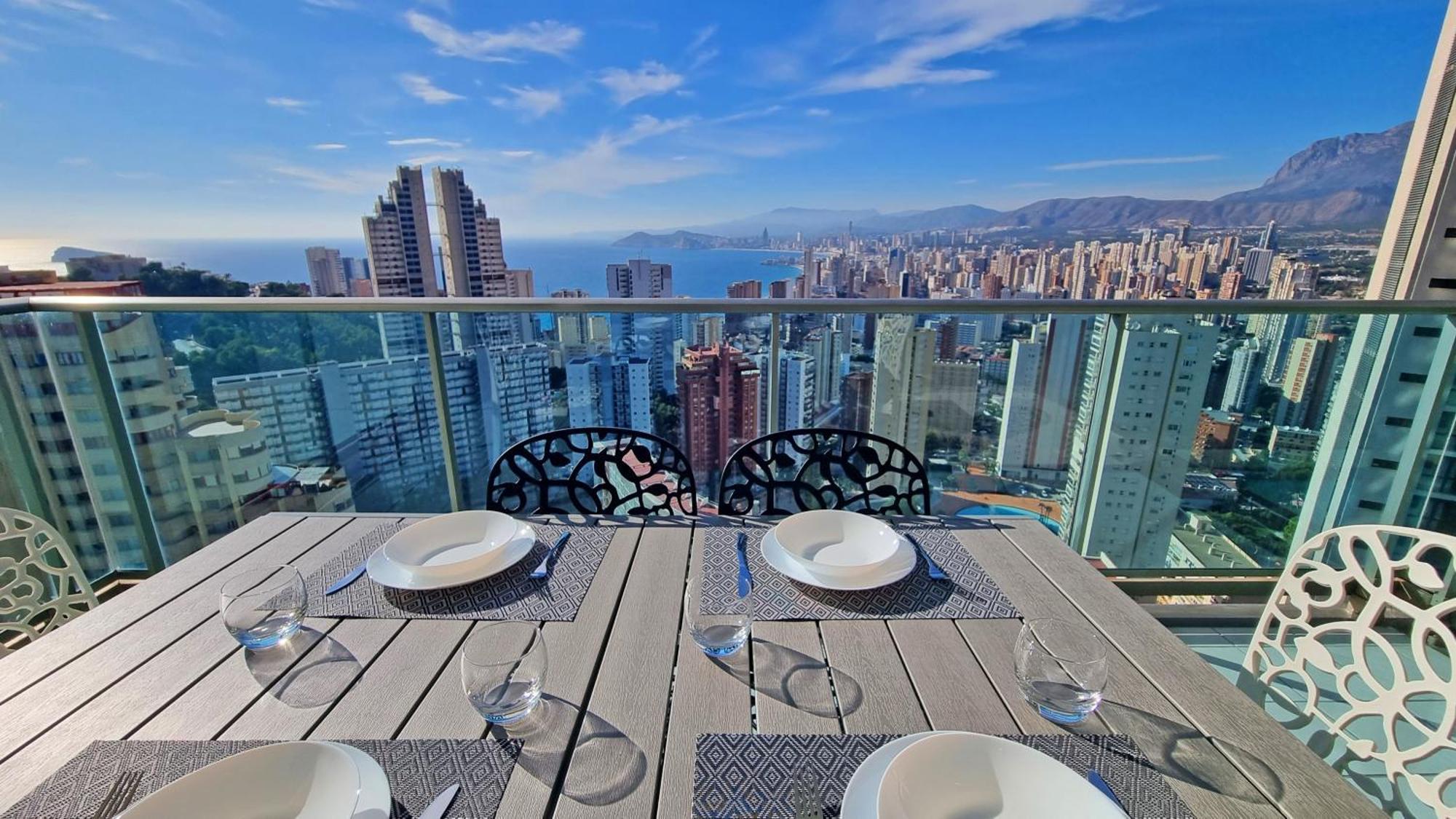 ベニドルムSkyline 18 Terraza Privada Con Impresionantes Vistas Al Marアパートメント エクステリア 写真